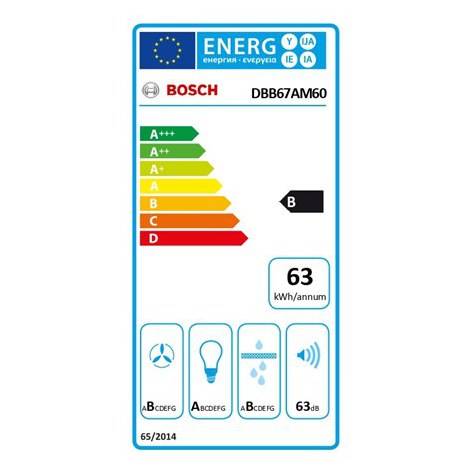 Bosch | Hood | DBB67AM60 Series 6 | Energy efficiency class B | Canopy | Width 59.7 cm | 460 m³/h | Touch control | Black | LED - 13